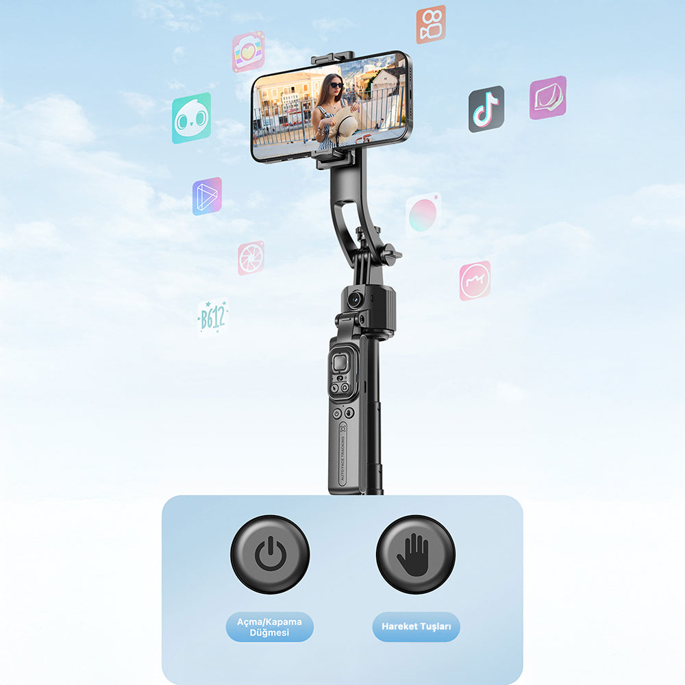 Lenyes LPH107 Canlı Yayın Dolgu Işıklı Kumandalı 360 Derece Dönebilen Selfie Çubuğu ve Tripod Lenyes LPH107 Canlı Yayın Dolgu Işıklı Kumandalı 360 Derece Dönebilen Selfie Çubuğu ve Tripod